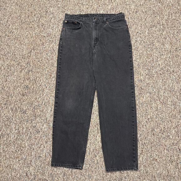 VINTAGE Levis 550 Jeans Mens 38x32 Black Gray Relaxed Fit Denim Made USA 90s - Picture 1 of 8